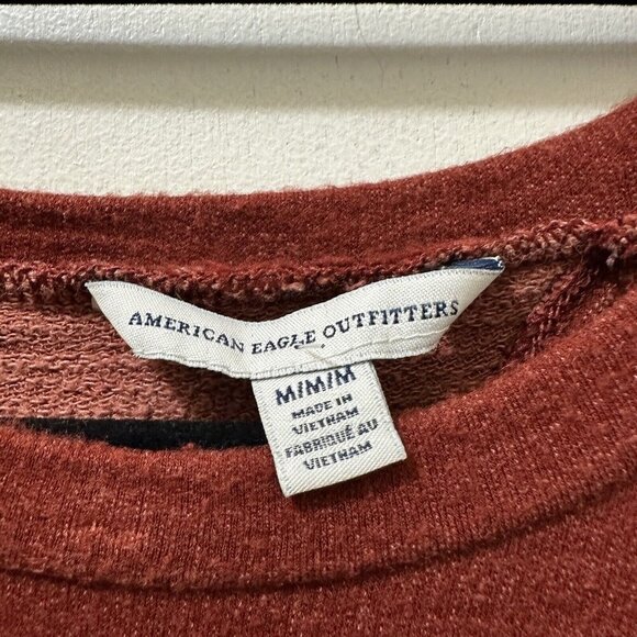 2/$30 American Eagle Outfitters Cross Back Cutout Sweatshirt M Cozy Casual Boho - Picture 5 of 8